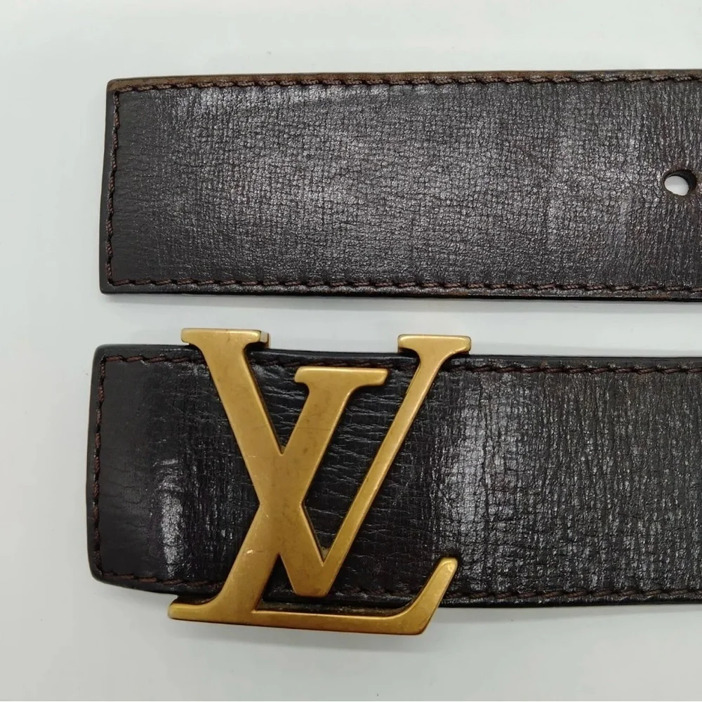 Louis Vuitton Mens Brown Leather Belt sz 32 - Picture 4 of 10